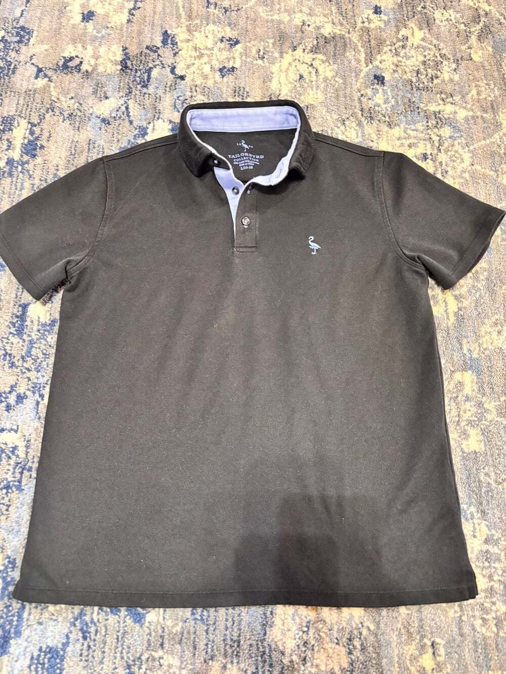 Tailorbyrd Polo boys Size L 14-16 Black Flamingo Golf